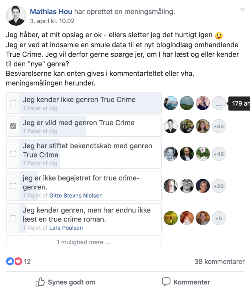 True crime undersøgelse på Facebook